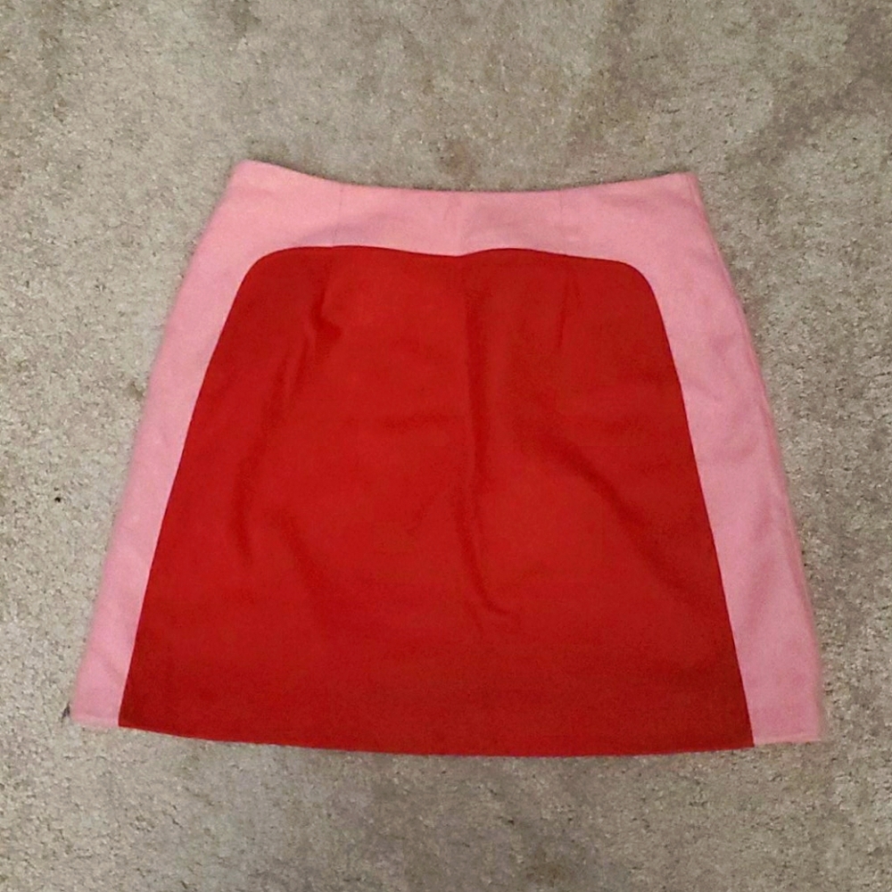 Boden wool blend red and pink skirt